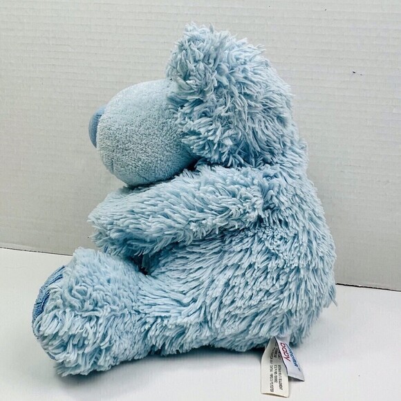 Aurora Baby Light Blue Polar Bear Plush Shaggy Floppy Ribbed Feet Stuffed Animal - Picture 3 of 16